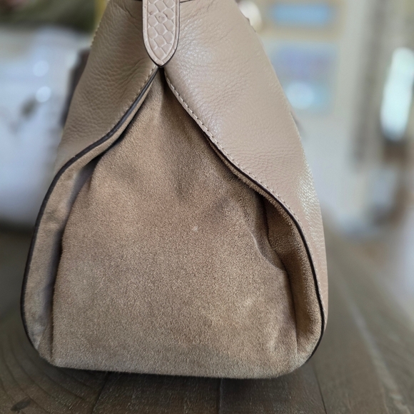 Coach Morgan Satchel/Shoulder Bag In Taupe Pebble Grain Leather With Exotic Trim - Picture 12 of 16